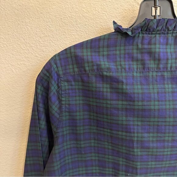 ANN MASHBURN | XS | Blue and Green Plaid Shirt tartan button up down casual top - Picture 5 of 7